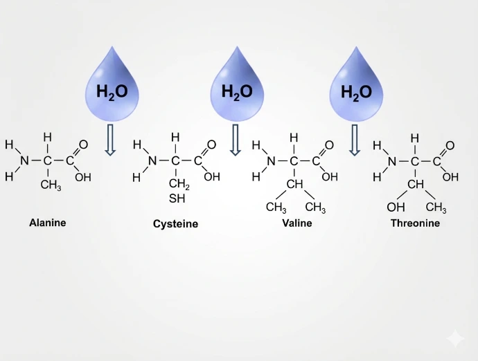 Breaking of polypeptide bond